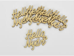  Natúr fa - "Hello Nyár" felirat 5x5, 5cm 5db/csomag - papelito