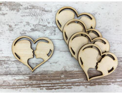 Natúr fa - Szerelem szív 5cm 5db/csomag - papelito