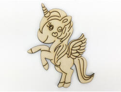  Natúr fa - Egyszarvú póni szives 8x11, 5cm - papelito