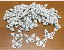 Fa pillangó fehér 3cm 50db/csomag - papelito
