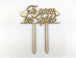  Natúr fa - Beszúrós "Te vagy az igazi" felirat 13, 5cm - papelito