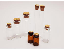  Üvegcse szett parafadugóval 8db/csom - papelito