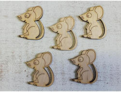 Natúr fa - Egér 5cm 5db/csomag - papelito