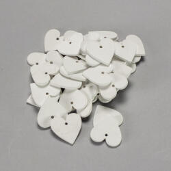  Fa szívek fehér 3cm 40db/csomag - koszorúhoz és asztaldíszhez