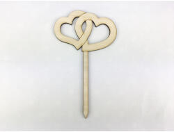  Natúr fa - Beszúrós dupla szív 13, 5cm - papelito