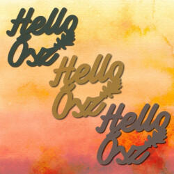  Keki "Hello Ősz" felirat színes 5x5, 5cm 3db/csomag - papelito