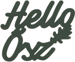 Zöld "Hello Ősz" felirat színes 11x11cm - papelito