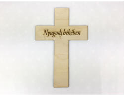  Natúr fa - "Nyugodj békében" kereszt 18cm - papelito