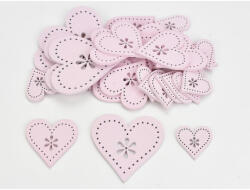  Fa virágdíszes szív rózsaszín 30db/csomag - papelito