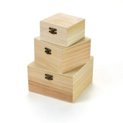  Natúr négyszögek 3db-os szett - festéshez és decoupage-hoz