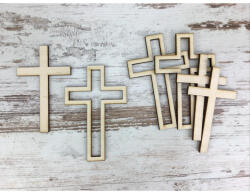  Natúr fa - Dupla kereszt 6db/csomag - papelito