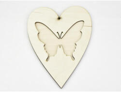 Natúr fa - Áttört szív lepke 20cm - papelito