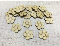 Natúr fa - Rajzos virág 3cm 20db/csomag - papelito