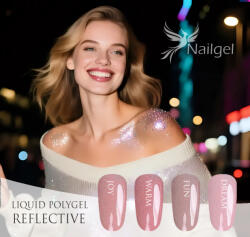  Liquid Polygel REFLECTIVE 4 darabos kollekció pumpás tégelyben, ajándék effect margarétával
