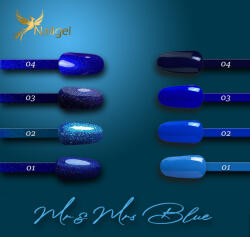  Mr és Mrs Blue gél lakk kollekció 8 db géllakkal és ajándék margarétával