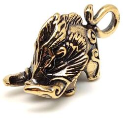 R. M. ékszer Sárgaréz medál vaddisznó 4, 5x2, 5cm (000408)