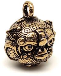 R. M. ékszer Sárgaréz medál kínai kutya fej csengő 2, 5x3cm (000440)