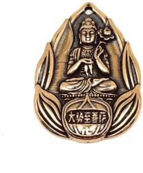 R. M. ékszer Sárgaréz medál csepp lótusz Buddha 2, 5x3, 5cm (000434)