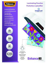 Fellowes Lamináló fólia FELLOWES A/4 80 mikron fényes 100/csom
