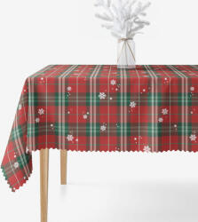 Goldea karácsonyi teflonbevonatú asztlaterítő - piros kockás hópelyhekkel 80 x 80 cm
