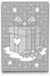  PontPöttyöző - Szívvel készült karácsonyi ajándék Méret: 20x30cm, Keretezés: Kartonlemezen, Szín: Fekete