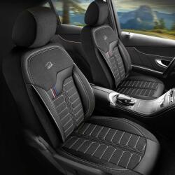 Panda Set Huse Scaune Auto pentru Peugeot 508 - Panda Londra, cu fermoare pentru bancheta rabatabila, negru gri, 11 piese