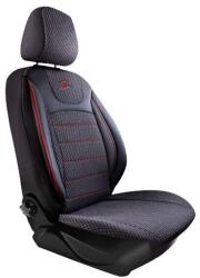 Panda Set Huse Scaune Auto Panda Prestige, Negru cu cusatura Rosie, 11 piese