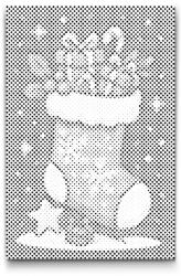  PontPöttyöző - Karácsonyi zokni Méret: 20x30cm, Keretezés: Kartonlemezen, Szín: Kék