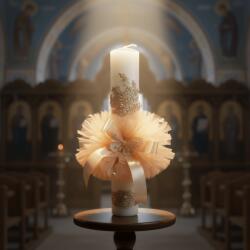 Ie Traditionala LumA nare de botez cu dantelAƒ rotundAƒ portocalie