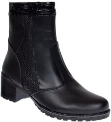 MV Ciucaleti Ghete dama din piele naturala de culoare neagra imblanite Aisha MVS31XN, marimea 37