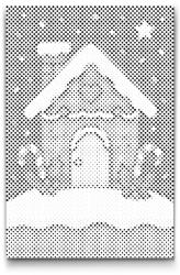  PontPöttyöző - Karácsonyi mézeskalács házikó Méret: 40x60cm, Keretezés: Műanyagtáblával, Szín: Zöld