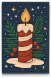 Gyémántszemes kirakó - Karácsonyi gyertya Méret: 40x60cm, Keretezés: Kartonlemezen, Gyémántok: Kerek