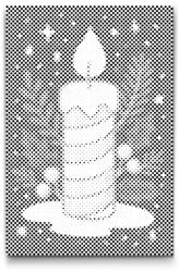  PontPöttyöző - Karácsonyi gyertya Méret: 40x60cm, Keretezés: Műanyagtáblával, Szín: Kék