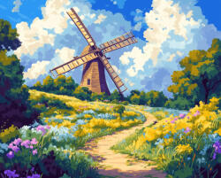 Alkotásutca Szélmalom - Számfestő készlet kereten 40x50