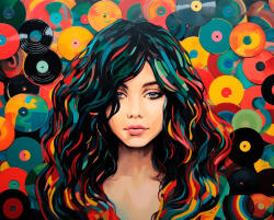 Alkotásutca Bakelit portré - Számfestő készlet kereten 40x50