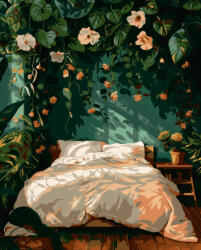 Alkotásutca Zöldellő hálószoba - Számfestő készlet kereten 40x50