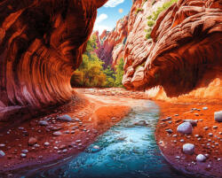 Alkotásutca Zion nemzeti park - Számfestő készlet kereten 40x50