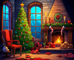 Alkotásutca Meghitt Karácsony - Számfestő készlet kereten 40x50