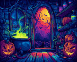 Alkotásutca A boszorkány titkos kamrája - Számfestő készlet kereten 40x50