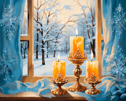 Alkotásutca Téli melegség - Számfestő készlet kereten 40x50