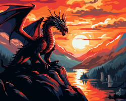 Alkotásutca Tüzes alkony - Számfestő készlet kereten 40x50