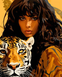 Alkotásutca Tigriskirálynő - Számfestő készlet kereten 40x50