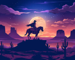 Alkotásutca Hajnali lovaglás - Számfestő készlet kereten 40x50