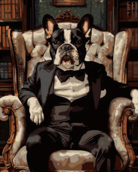 Alkotásutca Bulldog Úr - Számfestő készlet kereten 40x50