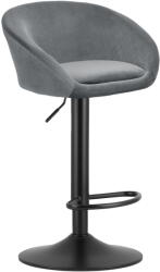 FDY Scaun Bar Elitte Catifea Gri, Baza Neagra