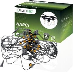 Lumileds Kerti kültéri girland fénylánc 15m 30x E27 NARCI LUMILED