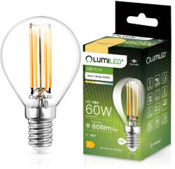 Lumileds LED izzó E14 P45 7W = 60W 806lm 3000K Meleg 360° Izzószál LUMILED