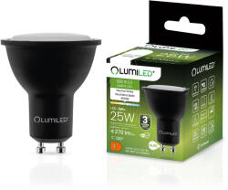 Lumileds LED izzó GU10 3W = 25W 270lm 4000K Semleges 120° Fekete LUMILED