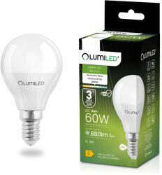  LED izzó E14 gömb P45 8W = 60W 880lm 4000K Semleges 180° LUMILED