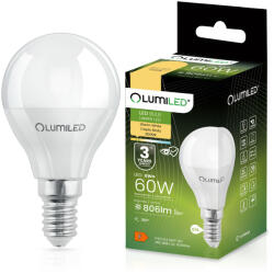 Lumileds LED izzó E14 P40 8W = 60W 806lm 3000K Meleg 180° LUMILED